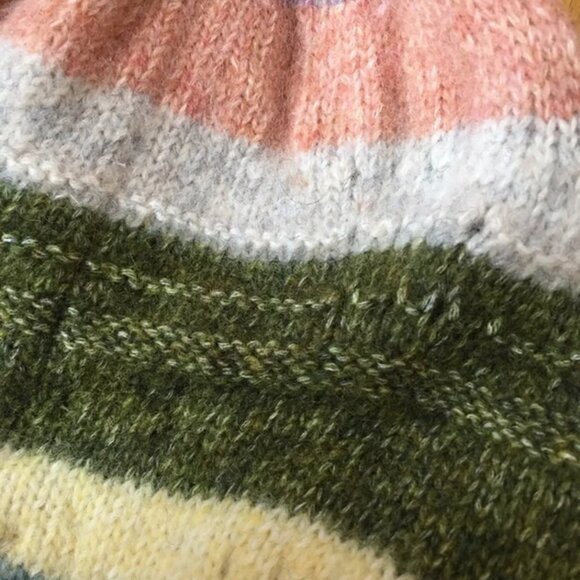 Zara Girls Wool Blend Stripe Beanie 10-14 Years - Picture 4 of 6